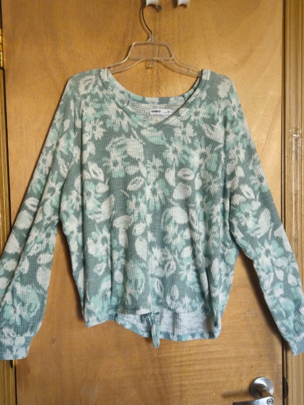 Sonoma XXL Shirt Blouse Top Floral Green White